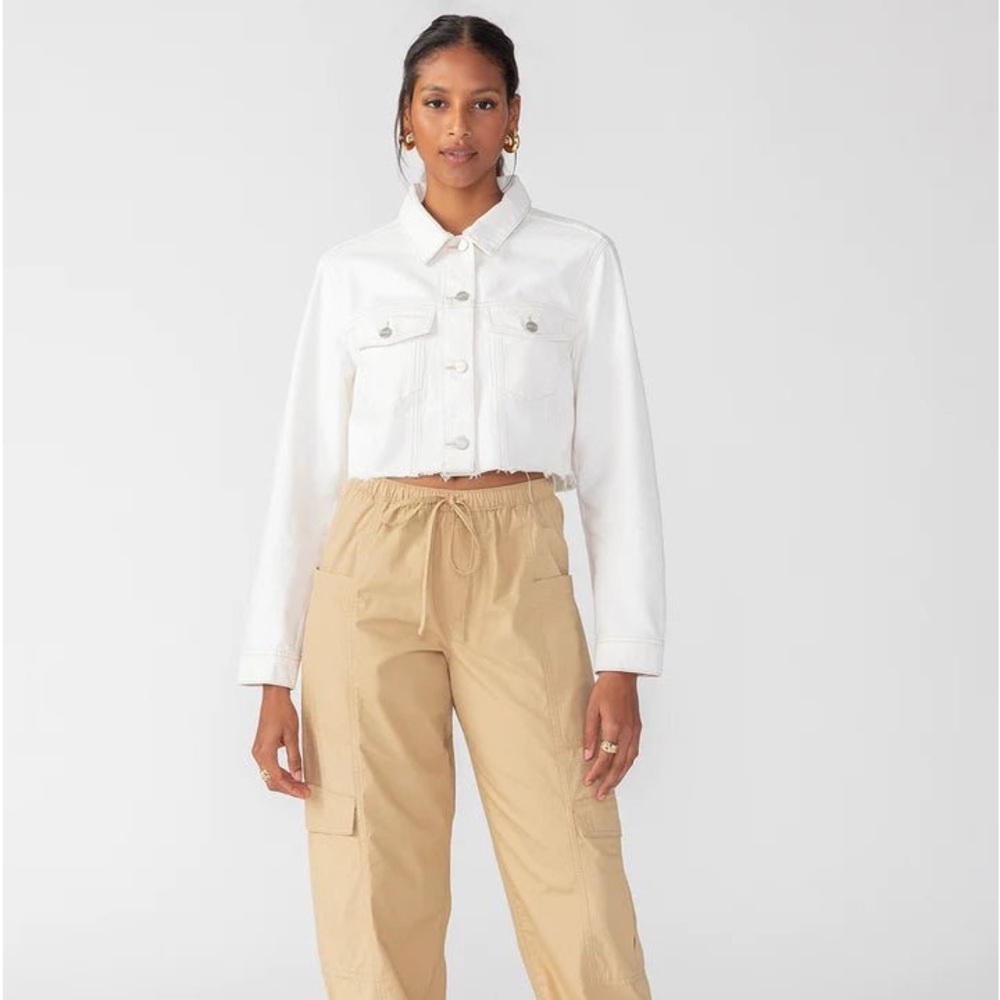 Sanctuary White Cropped Jean Jacket